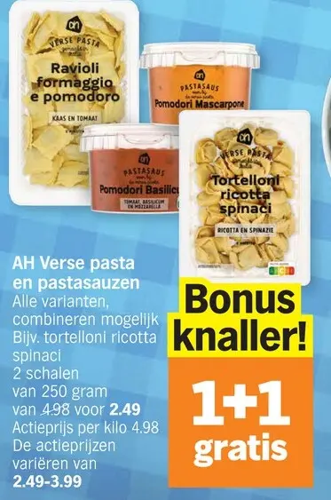 Promotie: AH Verse pasta en pastasauzen