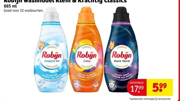 Aanbieding: Robijn wasmiddel Klein & Krachtig Classics