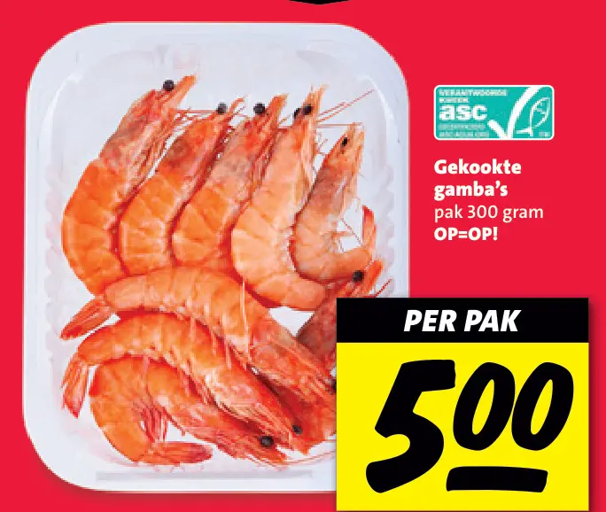Aanbieding: Gekookte gamba's