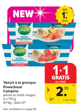 Offre: Yaourt à la grecque Powerbowl
