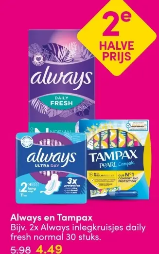 Aanbieding: Always en Tampax