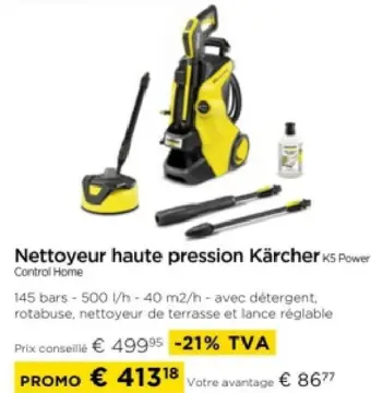 Offre: Nettoyeur haute pression Kärcher K5 Power Con