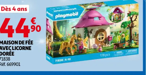 Promotie: Maison de fée avec licorne dorée