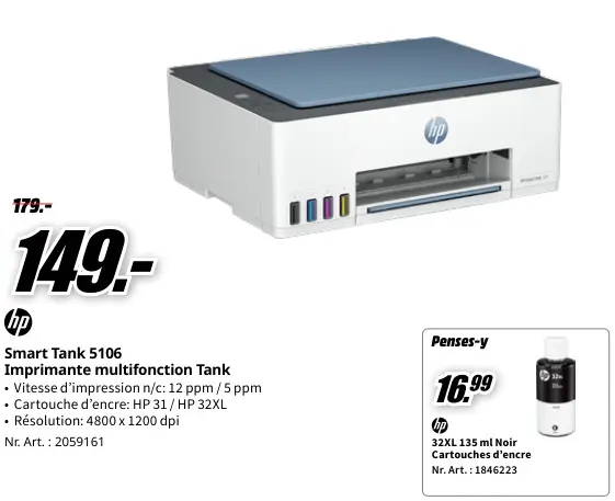 Offre: HP Smart Tank 5106 Imprimante multifonction T