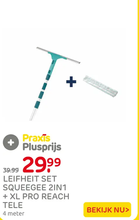 Aanbieding: Leifheit set squeegee 2in1 + xl pro reach tel
