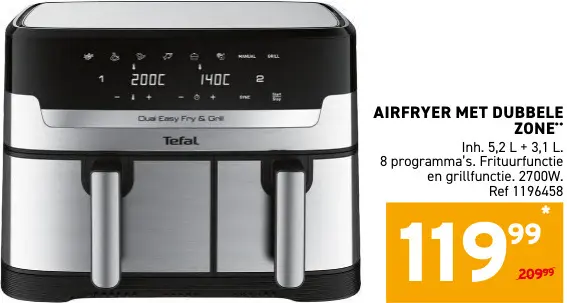Promotie: Airfryer met dubbele zone