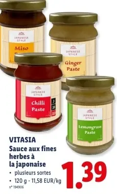 Offre: Sauce aux fines herbes à la japonaise