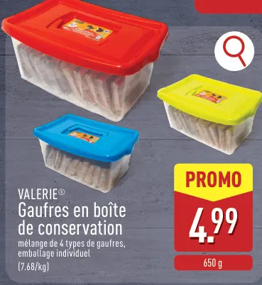 Offre: Gaufres en boîte de conservation