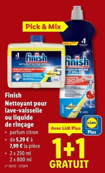 Offre: Nettoyant pour lave-vaisselle ou liquide de rinçage