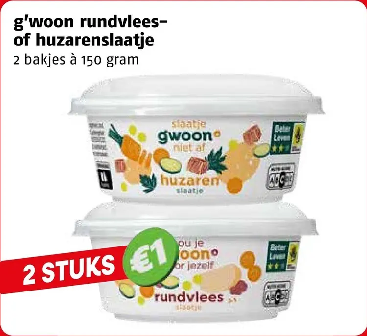 Aanbieding: Rundvlees- of huzarenslaatje