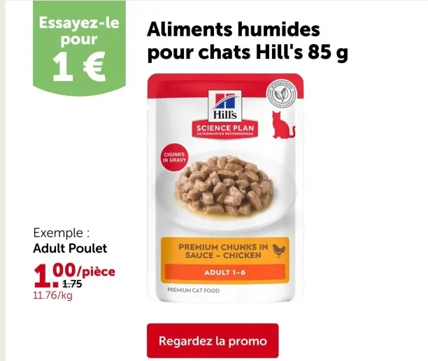 Offre: Aliments humides pour chats Hill's
