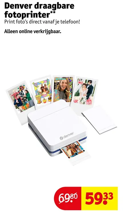 Aanbieding: Draagbare fotoprinter
