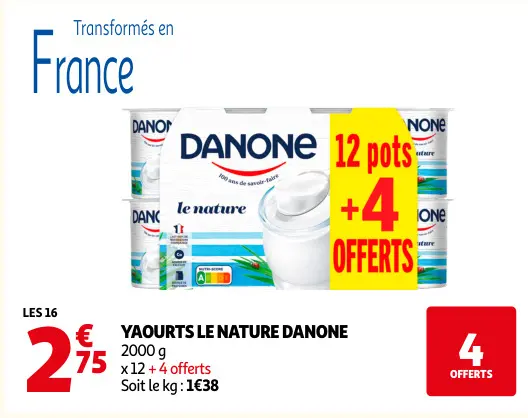 Offre: Yaourts le nature 