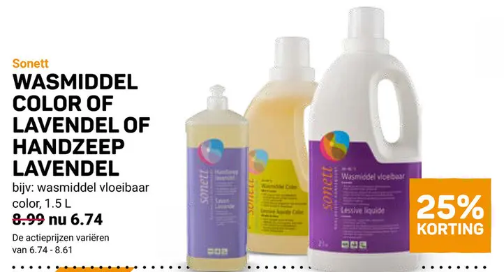 Aanbieding: Wasmiddel color of lavendel of handzeep lavendel