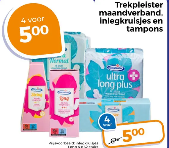 Aanbieding: Maandverband, inlegkruisjes en tampons