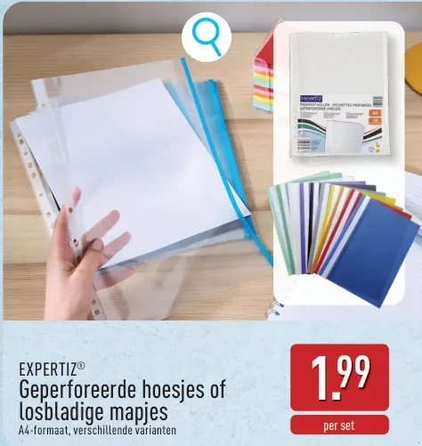 Promotie: Geperforeerde hoesjes of losbladige mapjes