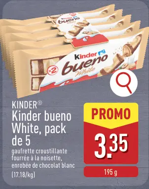 Offre: Kinder bueno White, pack de 5