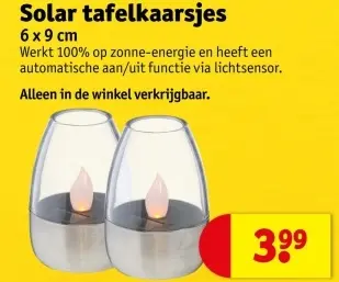 Promotie: Solar tafelkaarsjes