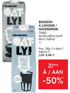 Offre: BOISSON À L'AVOINE / HAVERDRINK Oatly!