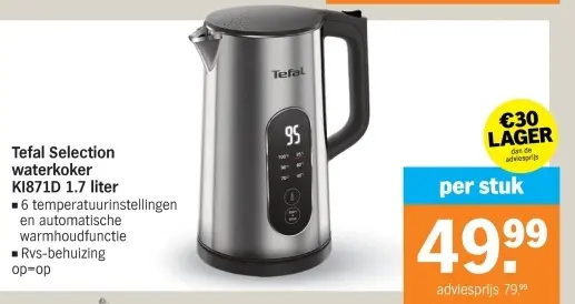 Aanbieding: Tefal Selection waterkoker KI871D