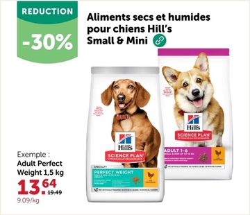 Offre: Aliments secs et humides pour chiens Hill's