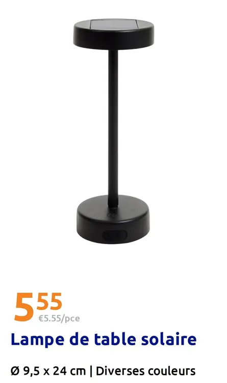 Offre: Lampe de table solaire