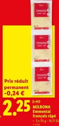 Offre: Emmental français râpé