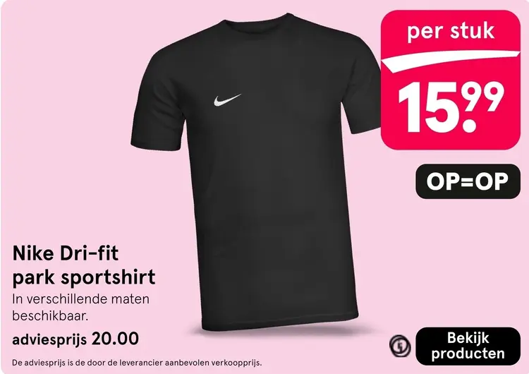 Aanbieding: Nike Dri-fit park sportshirt