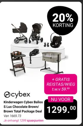 Aanbieding: Kinderwagen Cybex Balios S Lux Chocolate Brown Total Package Deal