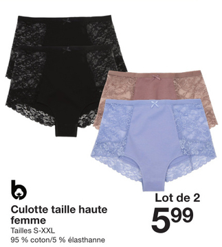 Offre: Culotte taille haute femme