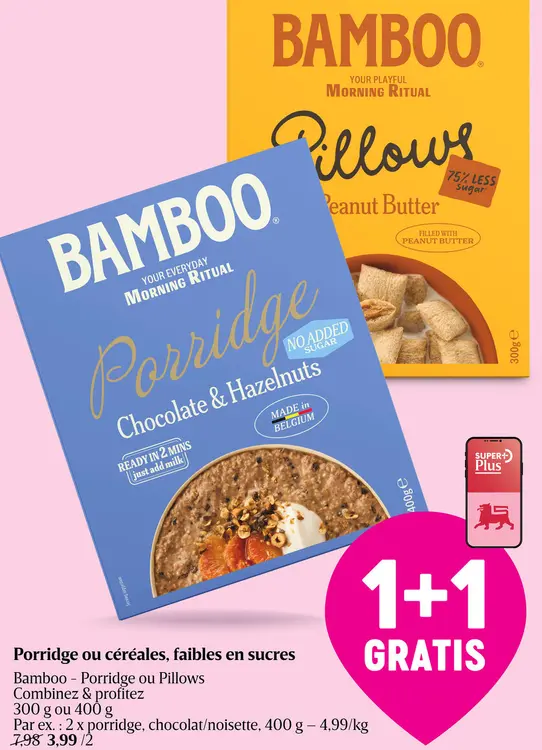 Offre: Porridge ou céréales, faibles en sucres