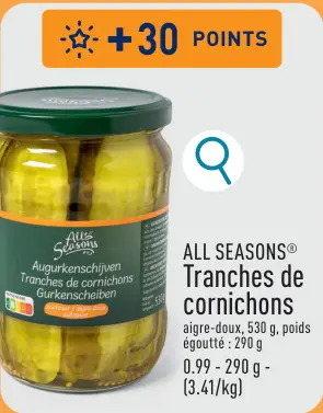 Offre: Tranches de cornichons