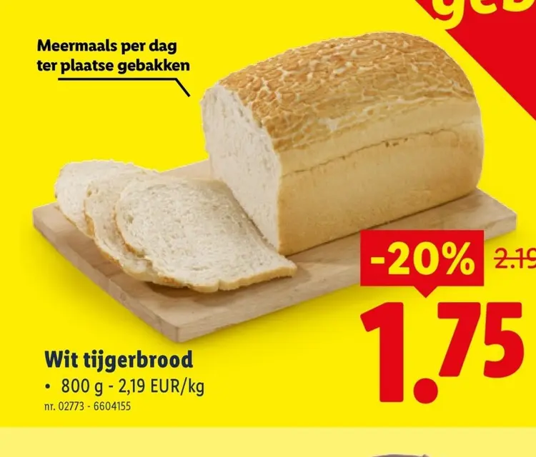 Promotie: Wit tijgerbrood