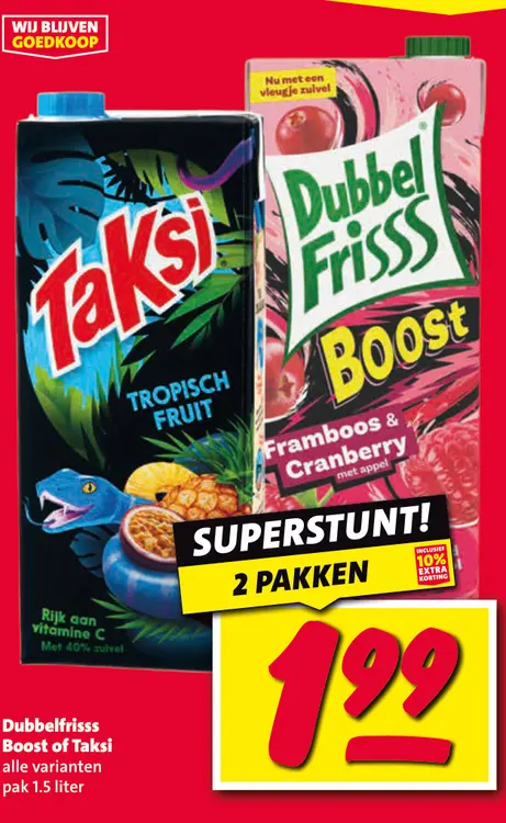 Aanbieding: Dubbelfrisss Boost of Taksi