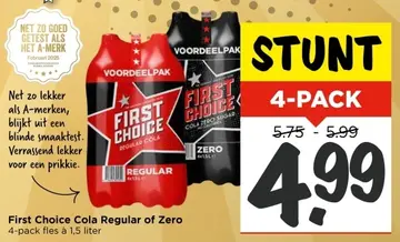 Aanbieding: First Choice Cola Regular of Zero