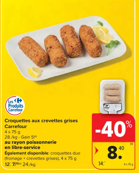 Offre: Croquettes aux crevettes grises