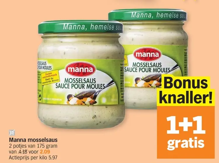 Promotie: Manna mosselsaus