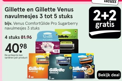 Aanbieding: Gillette en Gillette Venus navulmesjes