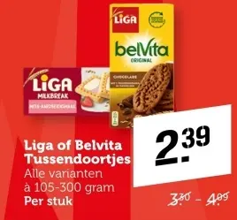 Aanbieding: Liga of Belvita Tussendoortjes