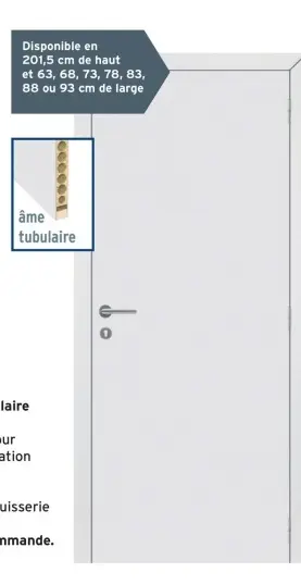 Offre: Panneau de porte à âme tubulaire