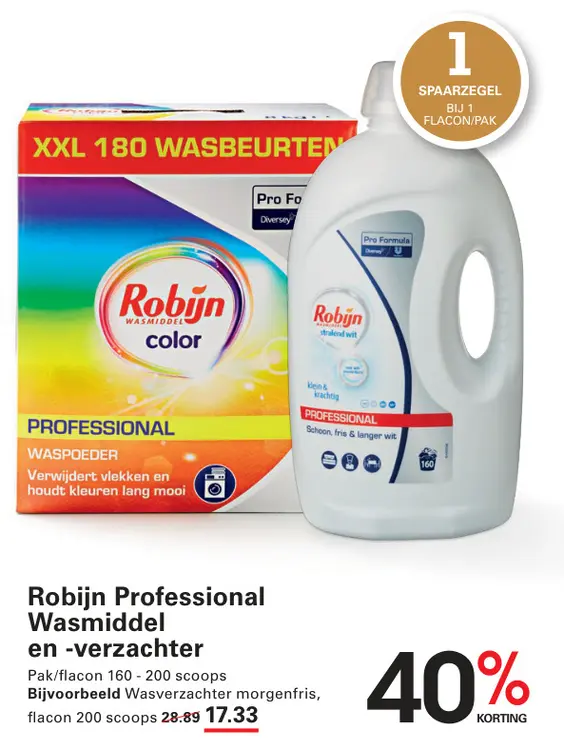 Aanbieding: Robijn Professional Wasmiddel en -verzachter