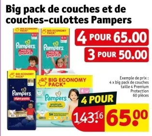 Offre: Big pack de couches et de couches-culottes Pampers