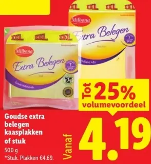 Aanbieding: Goudse extra belegen kaasplakken of stuk