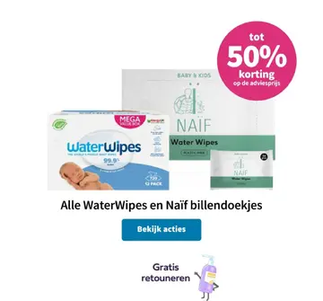 Aanbieding: WaterWipes en Naïf billendoekjes