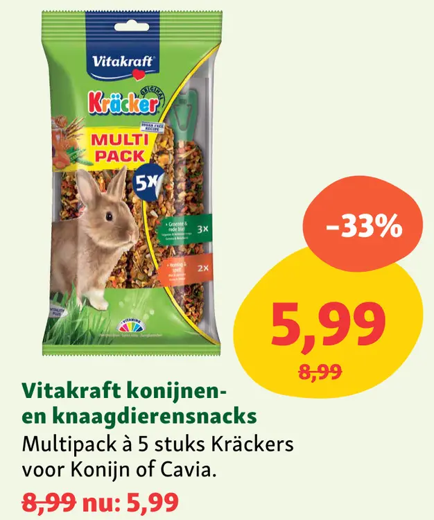 Aanbieding: Vitakraft konijnen- en knaagdierensnacks