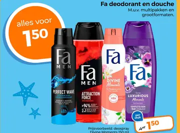 Aanbieding: Fa deodorant en douche
