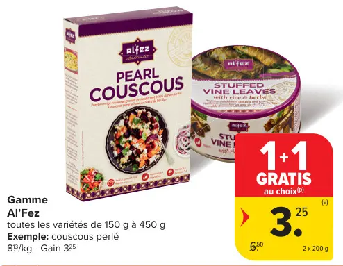 Offre: Pearl Couscous / Stuffed Vine Leaves