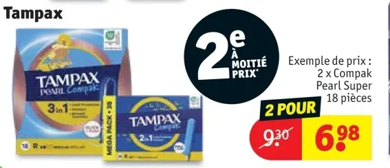 Offre: Tampax Pearl Compak
