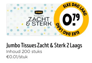 Aanbieding: Jumbo tissues zacht & sterk 2-laags