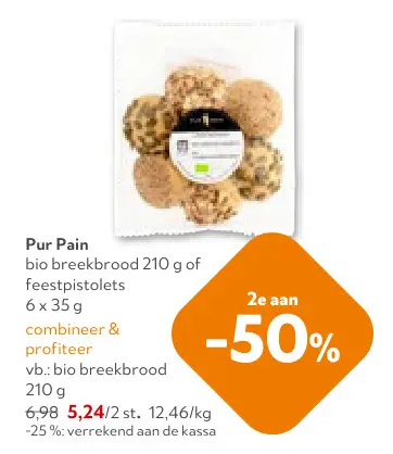 Promotie: Bio breekbrood of feestpistolets